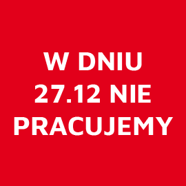 27 grudnia nie pracujemy